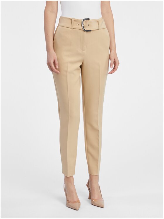 Orsay Orsay Spodnie damskie 390317082000__36 Beżowy Regular Fit