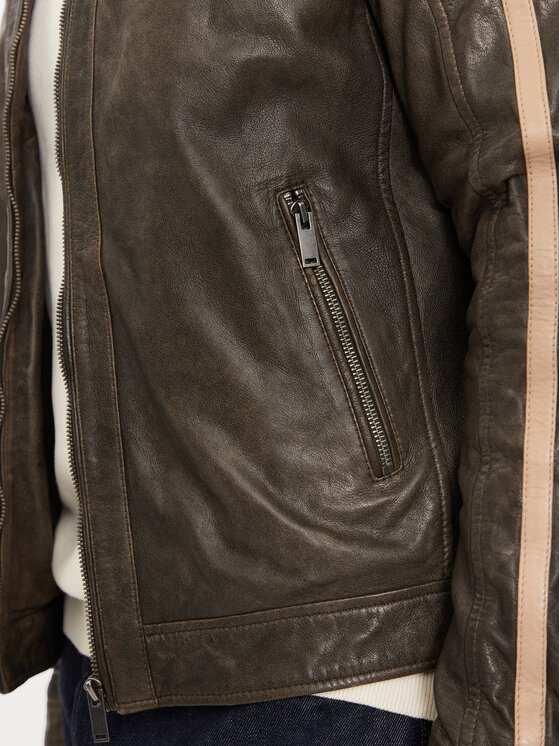 Serge Pariente Serge Pariente Lederjacke Alon 2 Braun Regular Fit