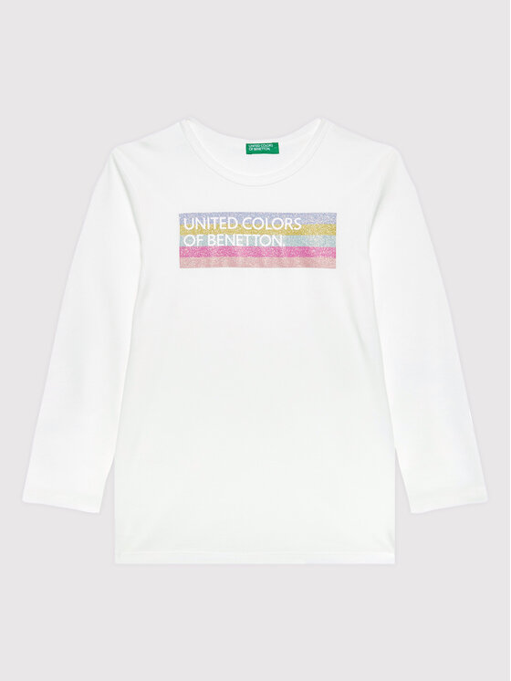 United Colors Of Benetton Bluză 3I9WC105Q Alb Regular Fit