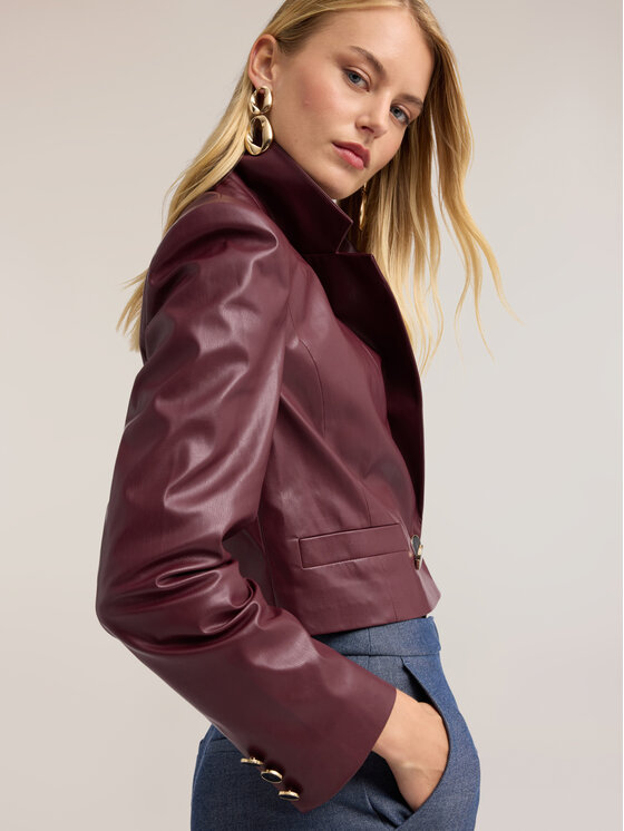 Motivi Motivi Kurtka z imitacji skóry Q100Q001132N036 Bordowy Cropp Fit