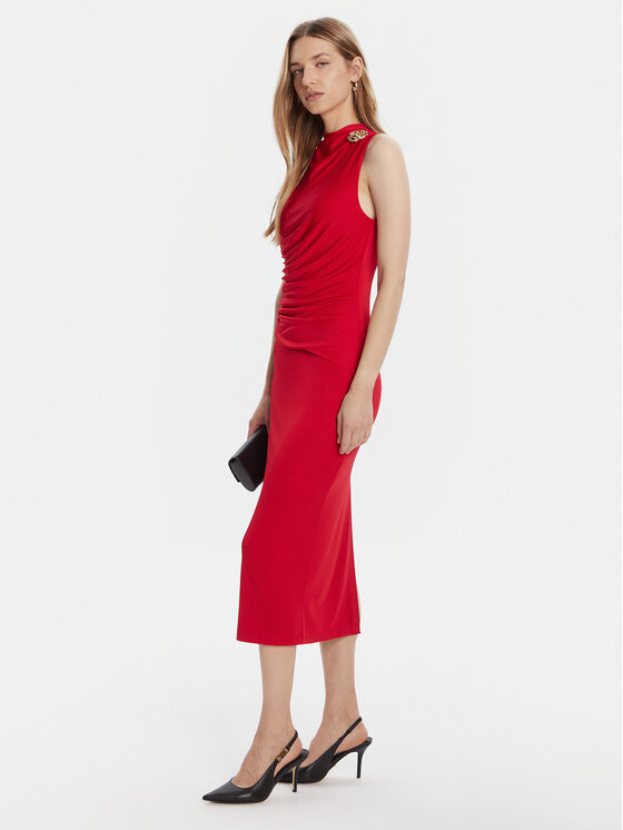 Rinascimento Rinascimento Cocktail obleka CFC0125010003 Rdeča Slim Fit