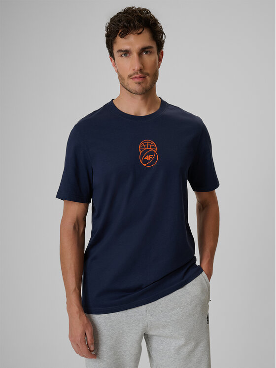 4F 4F T-Shirt ESSENTIAL 2 Granatowy Regular Fit