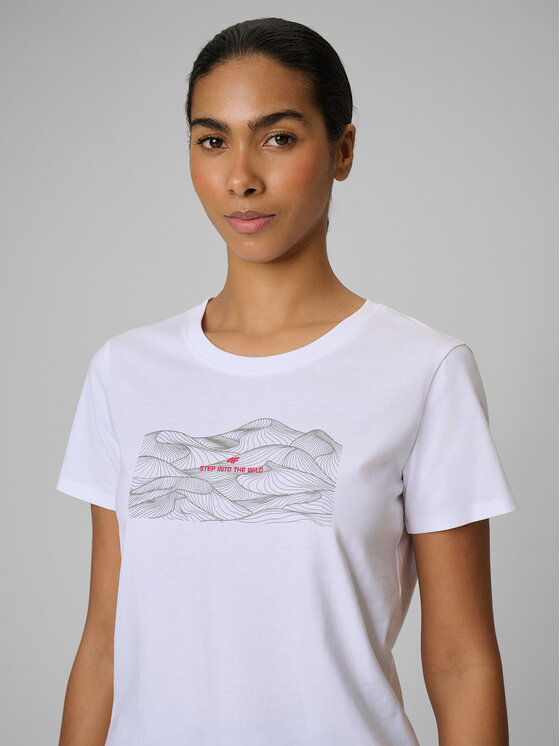 4F 4F T-Shirt TREKKING Biały Regular Fit
