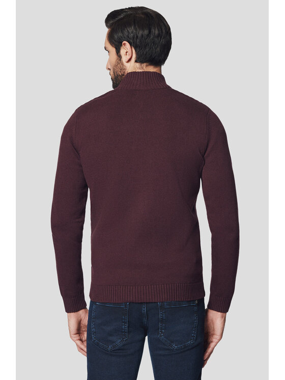 Lancerto Lancerto Sweter Craig SW073224000093 Bordowy Regular Fit