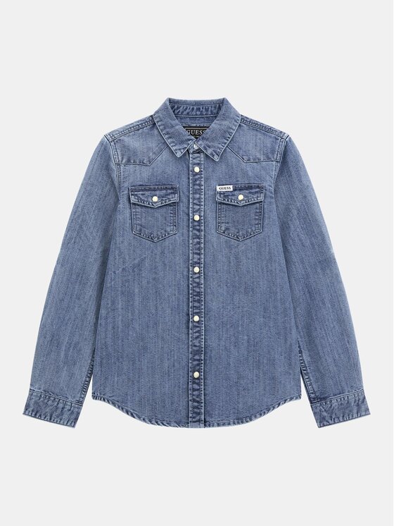 Guess cămașă de blugi Denim Adj, Ls L4RH01 D4UE0 Albastru Slim Fit