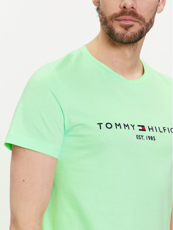 Tommy Hilfiger T shirt Logo MW0MW11797 Vert Slim Fit Modivo