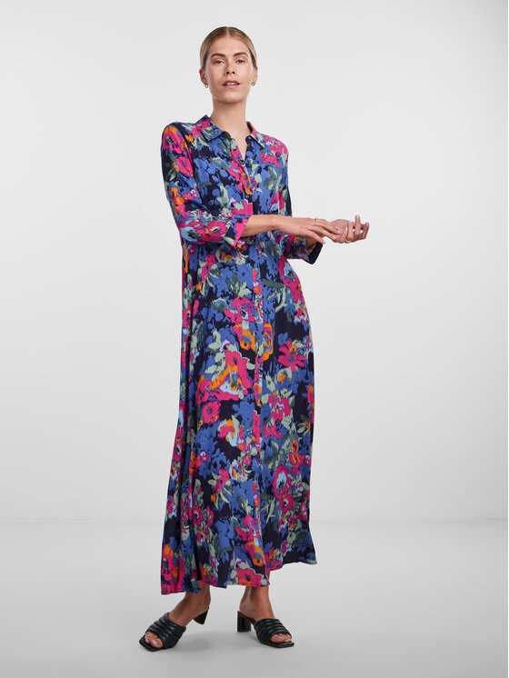YAS YAS Sukienka koszulowa Savanna 26022663 Kolorowy Loose Fit
