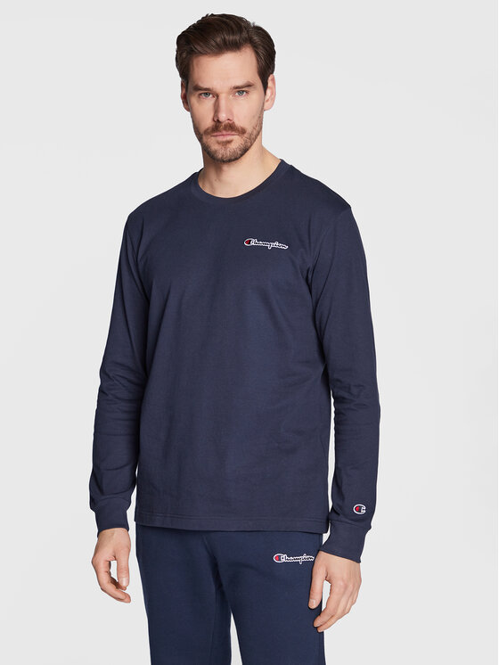 Champion Majica z dolgimi rokavi Crewneck 217868 Mornarsko modra Regular Fit