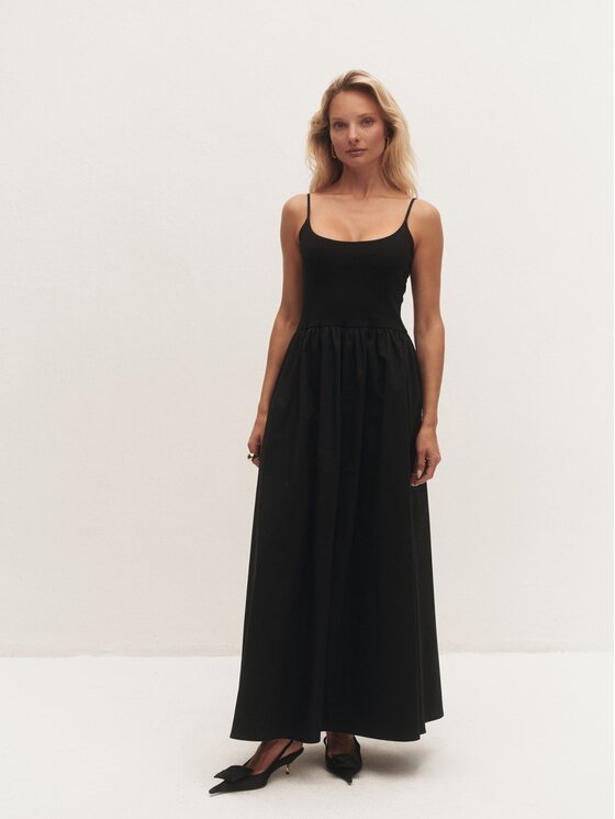 Le Collet Le Collet Sukienka letnia JOA Czarny Flare Fit