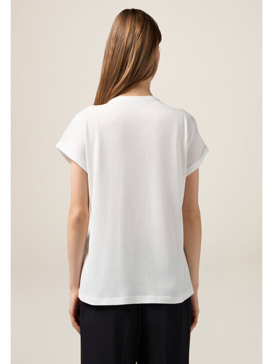 Oltre Oltre T-shirt G433J004250N011 Bianco Slim Fit