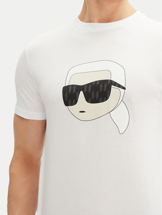 KARL LAGERFELD KARL LAGERFELD Tricou 755073 552251 Alb Regular Fit