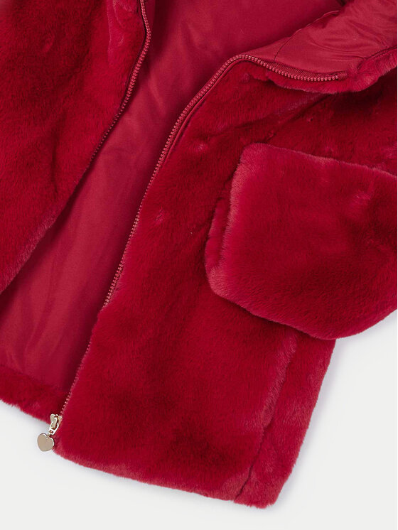 Mayoral Mayoral Pelzmantel 4486 Rot Regular Fit