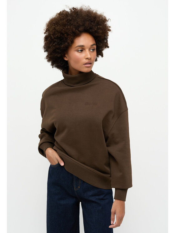 Mustang Mustang Sweter Becky Turtleneck Brązowy Regular Fit