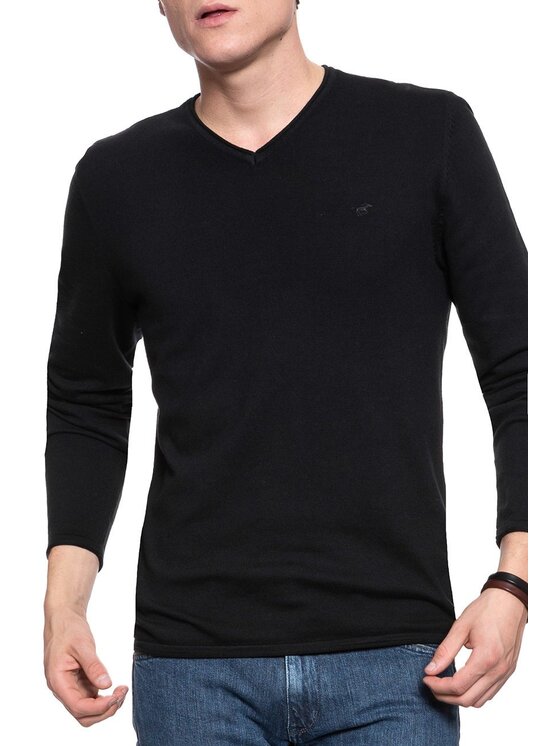 Mustang Mustang Maglione EMIL V ROLLEDGE Nero Regular Fit