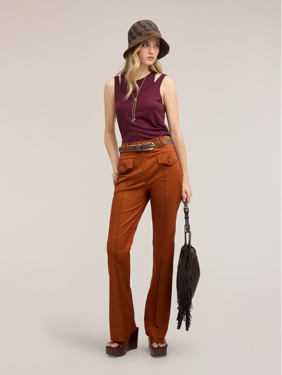 Motivi Motivi Pantaloni di tessuto P02BQ004637N027 Arancione Flare Fit