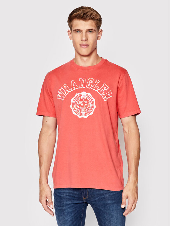 Wrangler Wrangler T-Shirt Collegiate W7E0EJ 112146307 Różowy Regular Fit