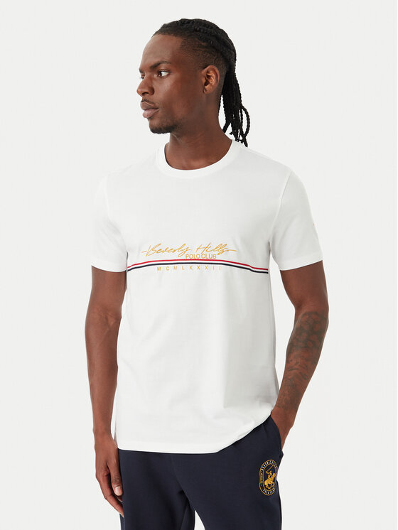 Beverly Hills Polo Club Tricou P-SS26M-TS1519 Alb Regular Fit