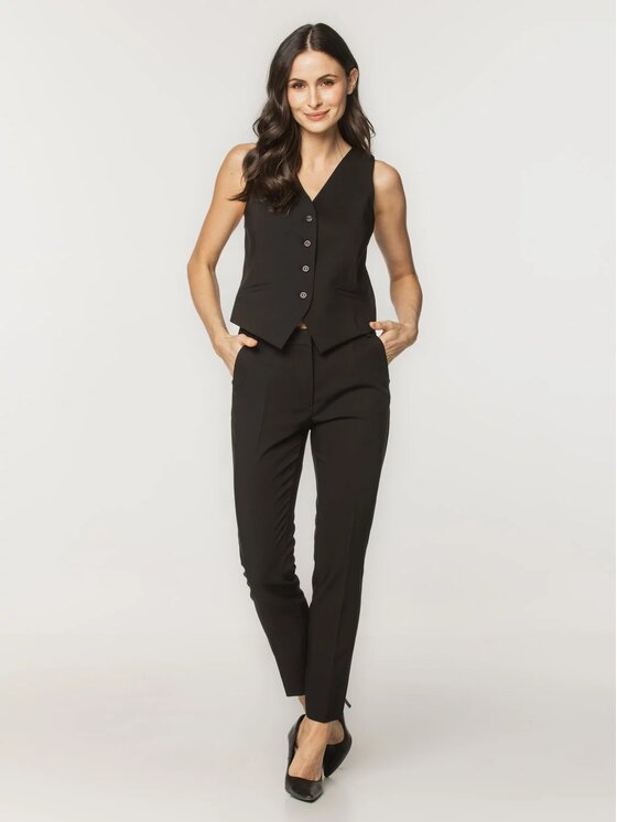 Willsoor Willsoor Kamizelka 67915 Czarny Slim Fit