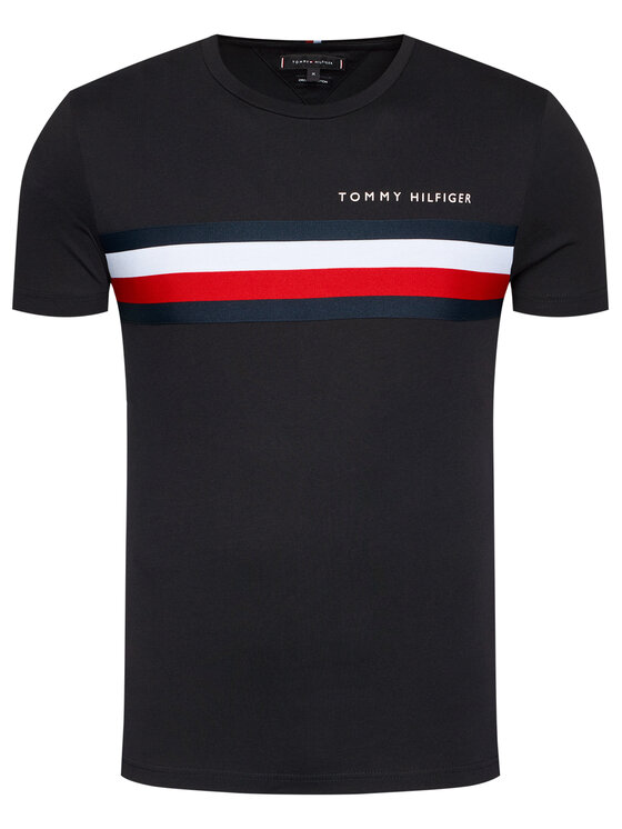 Tommy Hilfiger T shirt Global Stripe Tee MW0MW14337 Bleu marine Regular Fit