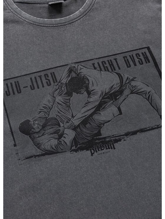 PITBULL PITBULL T-Shirt JIU-JITSU FIGHT DVSN Szary Regular Fit