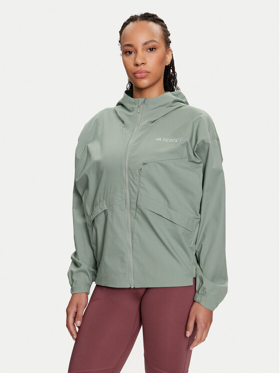 adidas Vetrovka Terrex Xploric IN4629 Zelená Loose Fit