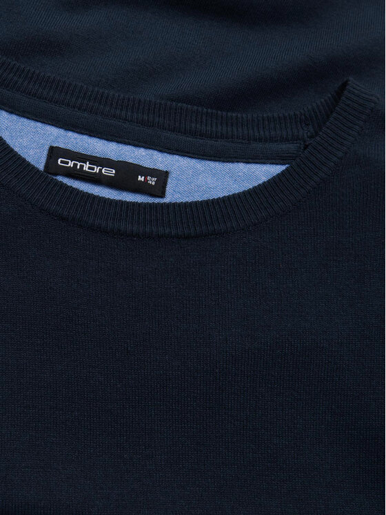 Ombre Ombre Sweter OM-SWBS-0106 Granatowy Regular Fit