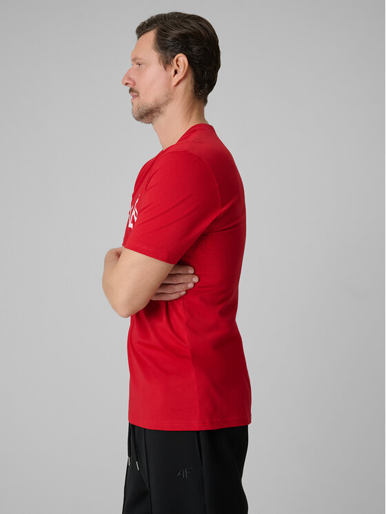 4F 4F T-Shirt SPORTS CLUB Czerwony Regular Fit