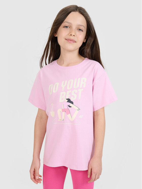 4F 4F T-Shirt HAVE SOME FUN Różowy jasny Regular Fit