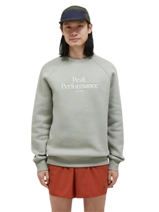 Peak Performance Peak Performance Bluza Original Crew Zielony Standard Fit
