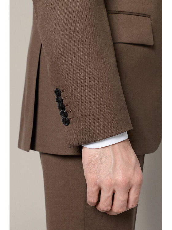 Lancerto Lancerto Garnitur Pontevedra GA073126000013 Brązowy Slim Fit