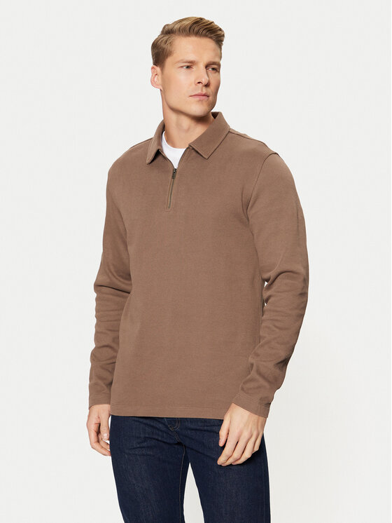 Selected Homme Polo 16095710 Καφέ Regular Fit