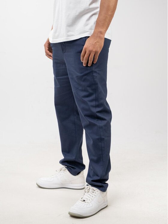 Jigga Wear Jigga Wear Spodnie materiałowe Chino Granatowe crown modne XL Niebieski Regular Fit