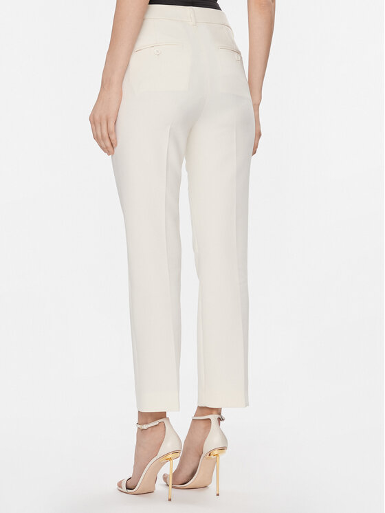 Weekend Max Mara Weekend Max Mara Pantaloni di tessuto Rana 2415131021 Écru Slim Fit