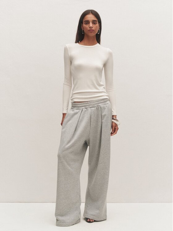 Le Collet Le Collet Spodnie dresowe SOLE Szary Wide Leg