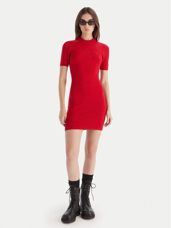 HUGO HUGO Trikotažinė suknelė Sbloggy 50543324 Raudona Slim Fit