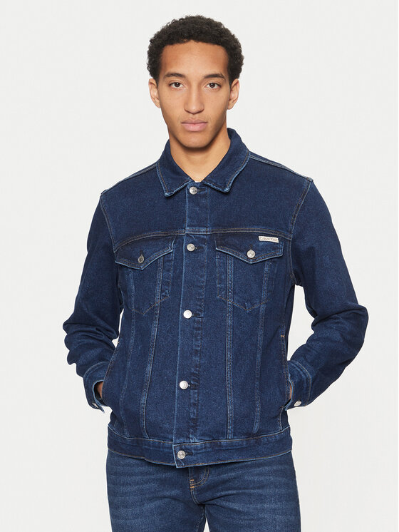 Calvin Klein Jeans Calvin Klein Jeans Jeansová bunda J30J326553 Tmavomodrá Straight Fit