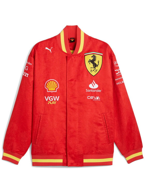 Scuderia Ferrari Scuderia Ferrari Kurtka bomber Team 2024 Varsity Czerwony Regular Fit