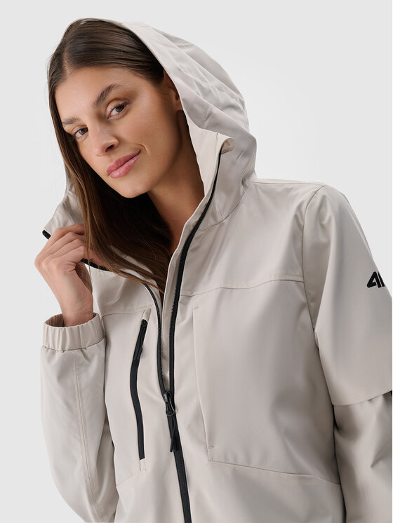 4F 4F Kurtka przejściowa MIDSHOP TEXTILE Beżowy Oversize