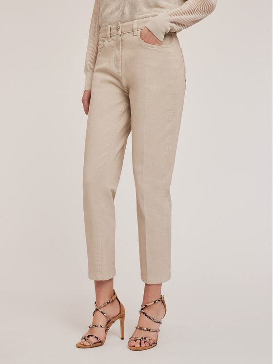 Motivi Motivi Pantaloni di tessuto P730Q003765N011 Écru Boy Fit