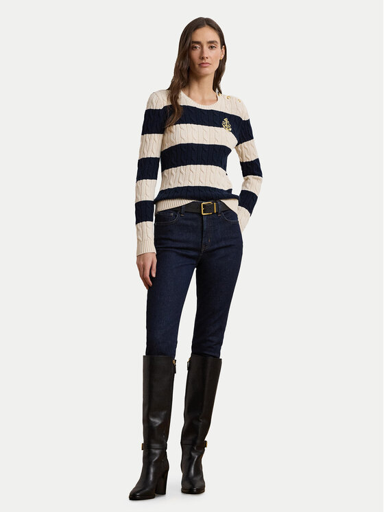 LAUREN RALPH LAUREN LAUREN RALPH LAUREN Sweter 200957480002 Écru Slim Fit