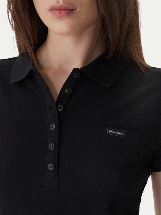 Guess Guess Polokošile W5GP73 KCYR1 Černá Regular Fit