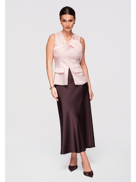 Ombre Ombre Bluzka OW-TS-E0001 Różowy Slim Fit