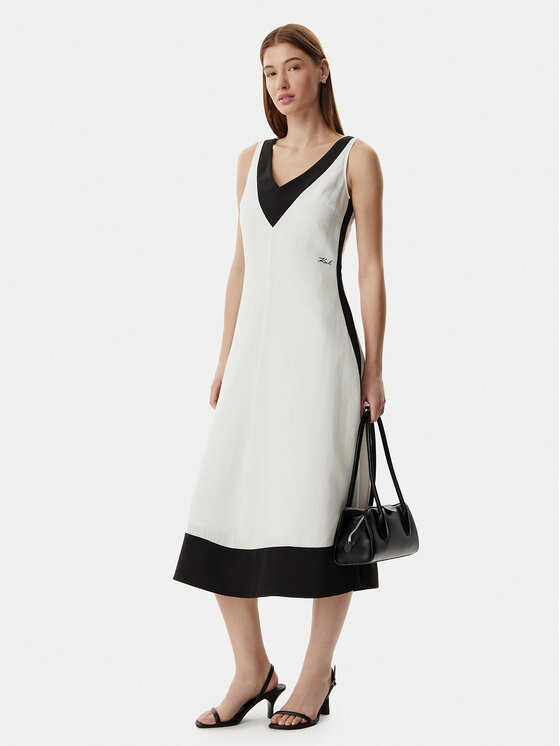 KARL LAGERFELD KARL LAGERFELD Letné šaty B2W13026 Krémová Regular Fit