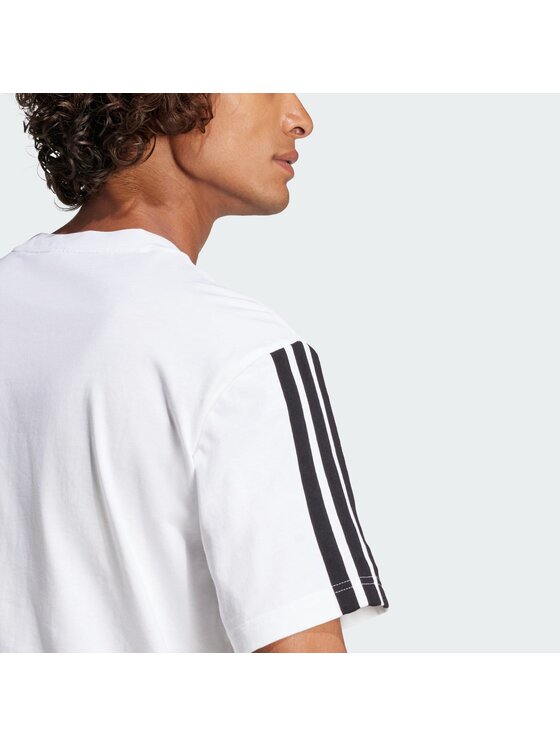 adidas adidas T-Shirt Essentials 3-Stripes Single Jersey Tee Biały Regular Fit