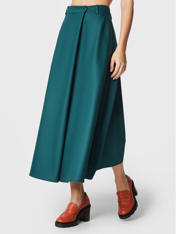 Simple Fustă trapez LINDA TOL SDD550-02 Verde Relaxed Fit