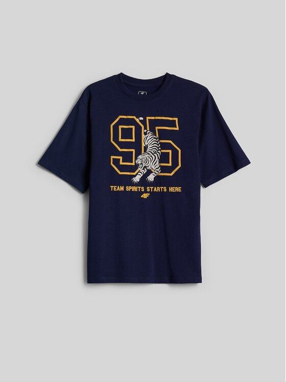 4F 4F T-Shirt 4FJRAW26TTSHM4528-31S Granatowy Regular Fit