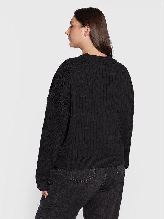 Maglione Center Flag DW0DW14569 Nero Boxy Fit