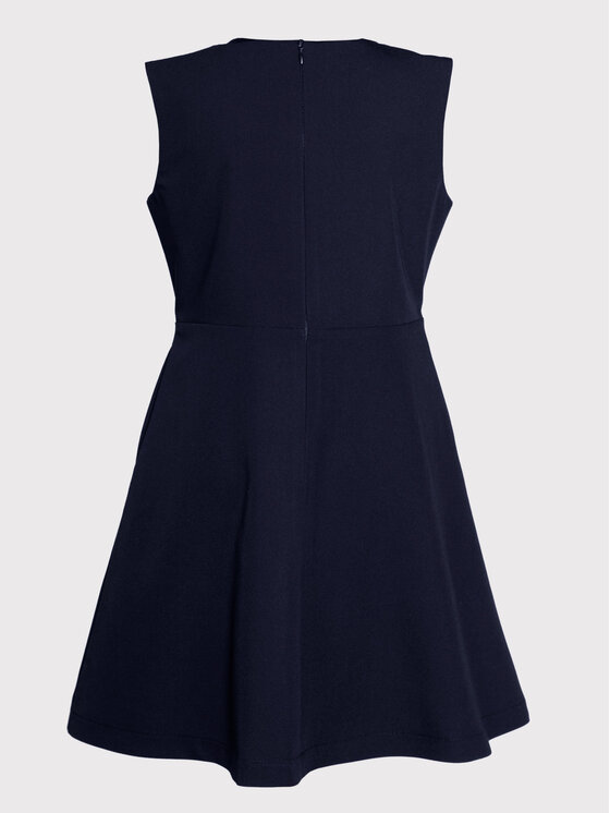 SLY SLY Sukienka elegancka 4S-208B Granatowy Comfortable Fit