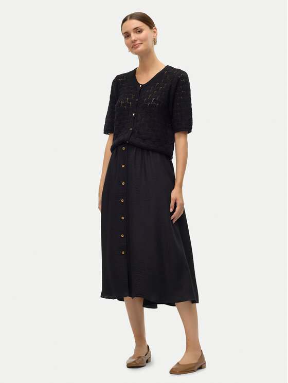 Vero Moda Vero Moda Midi sukně Melaney 10304134 Černá Regular Fit