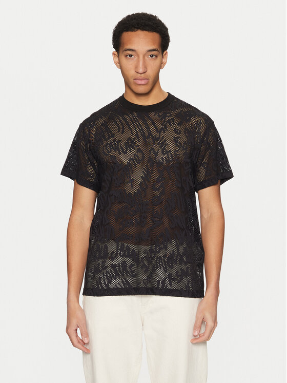 Versace Jeans Couture Versace Jeans Couture Tricou 78GAH6R0 Negru Regular Fit